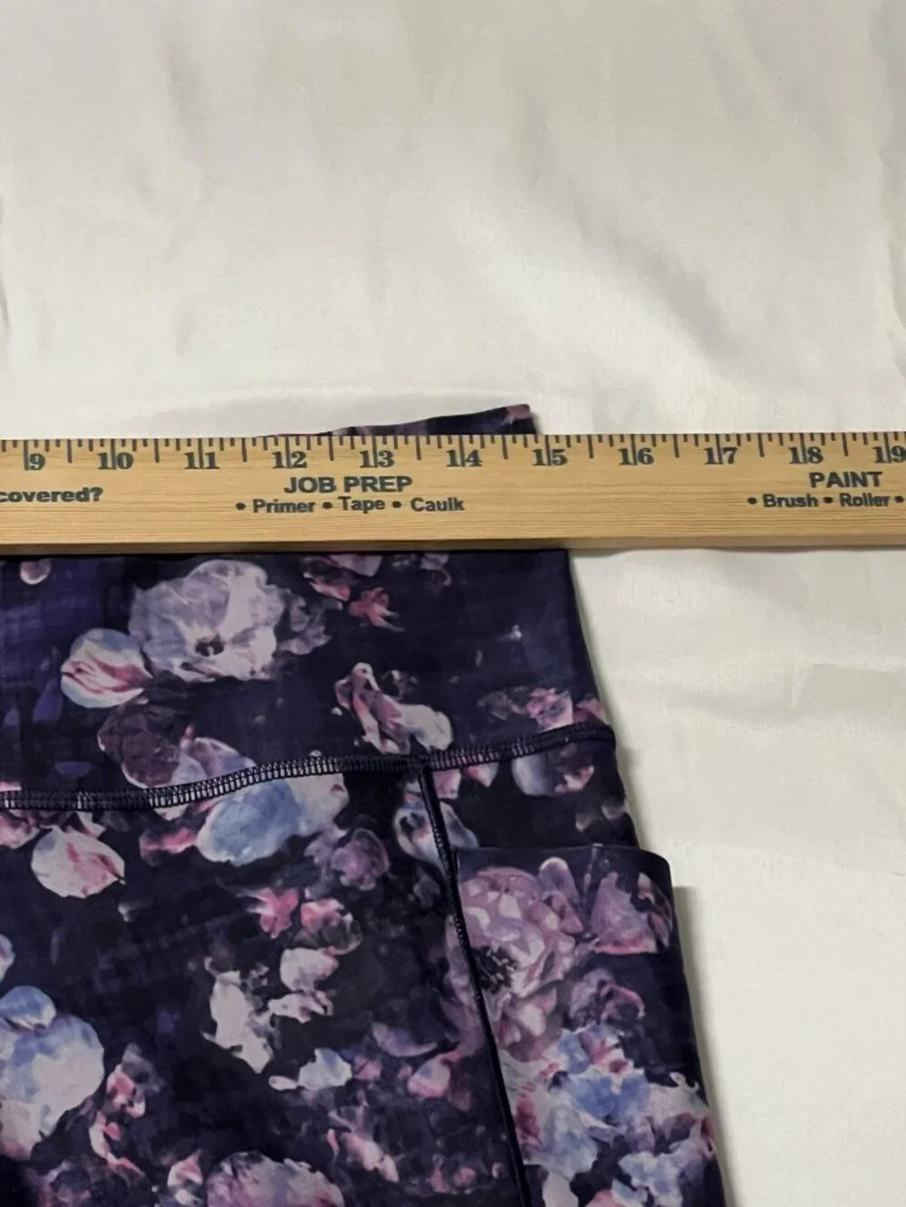 Athleta Salutation Stash Pocket II Printed 7/8 Tight Size L Purple Floral EUC - Picture 3 of 10